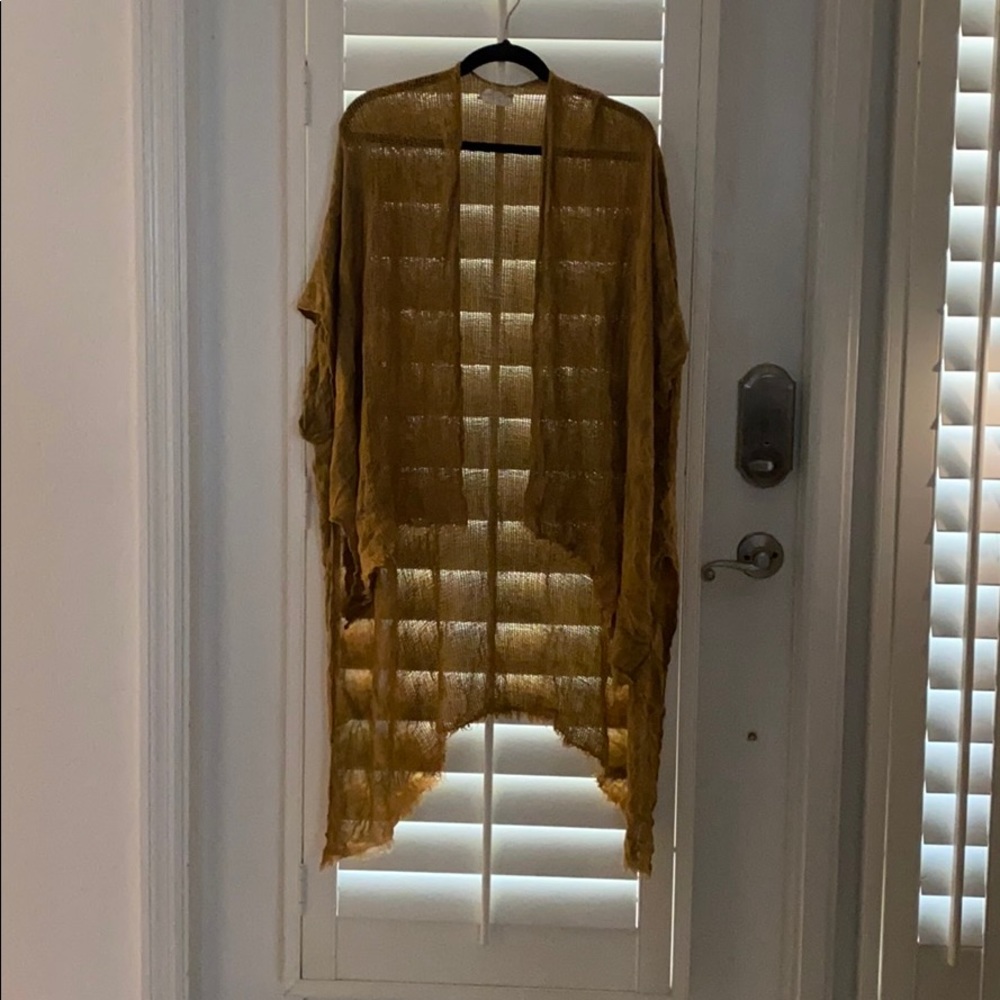 Free People mustard tye dye kimono